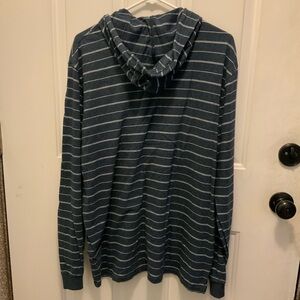 EUC  Quiksilver Mens Navy and White Striped Sweatshirt